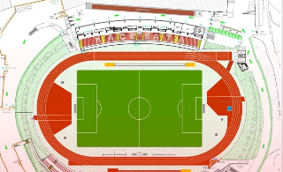Stadio Helvia Recina, la scritta Macerata sui nuovi seggiolini